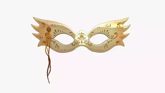 Carnival Mask B08 Orange Yellow - Costume Character Design Low-poly 3D model