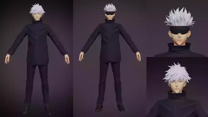 Gojo Satoru Low-poly 3D model