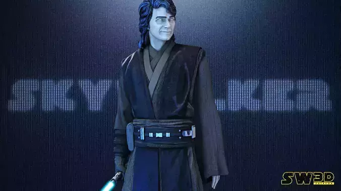 STAR WARS Anakin Skywalker Sculpture Tested for 3D printing