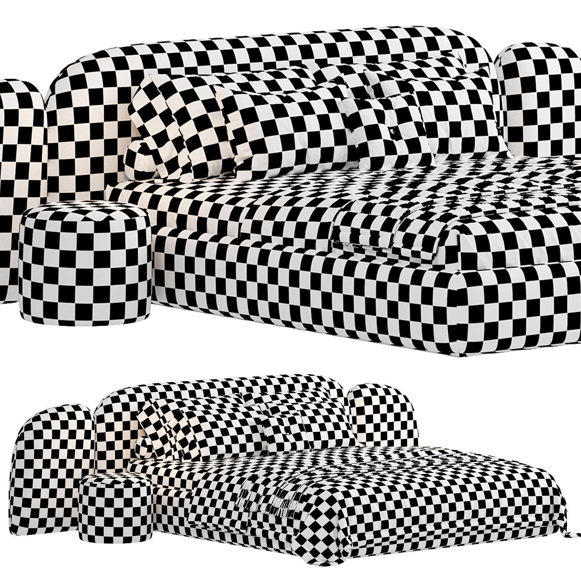 Vao bed Low-poly 3D model_5