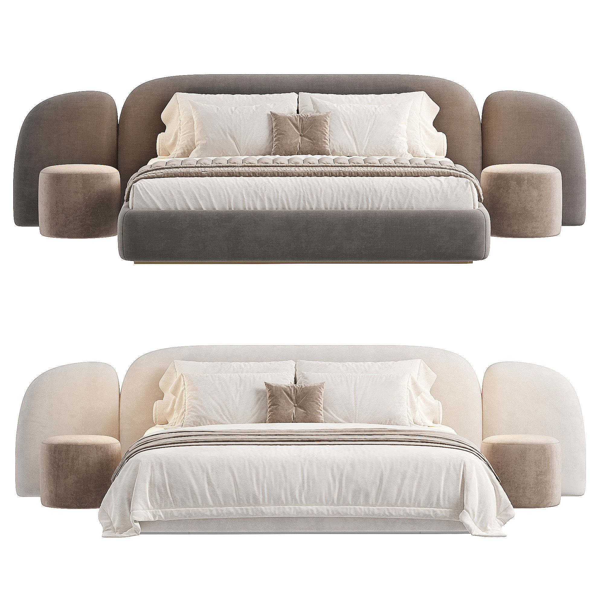 Vao bed Low-poly 3D model_2