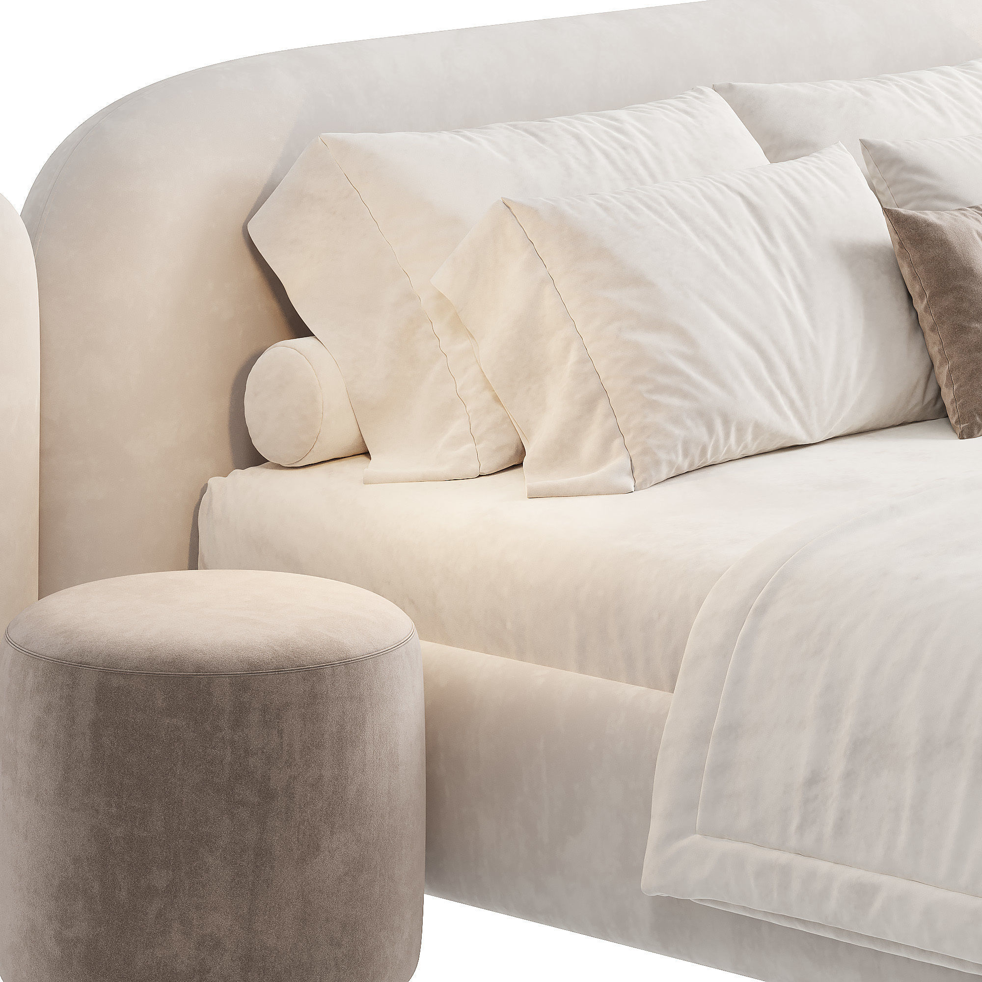 Vao bed Low-poly 3D model_4