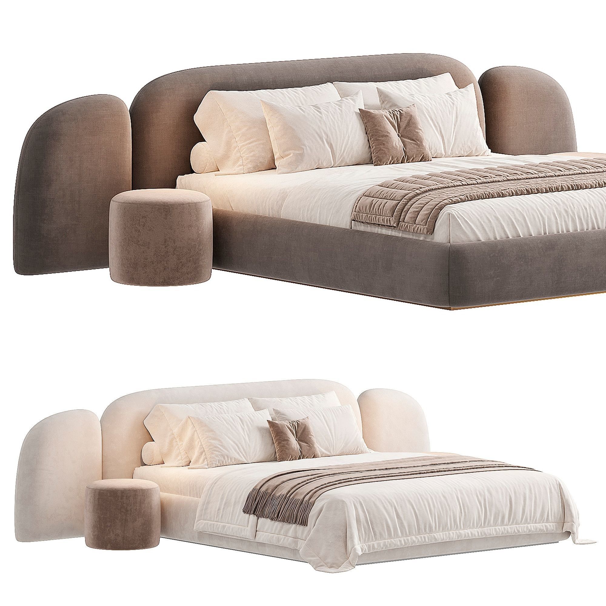 Vao bed Low-poly 3D model_1