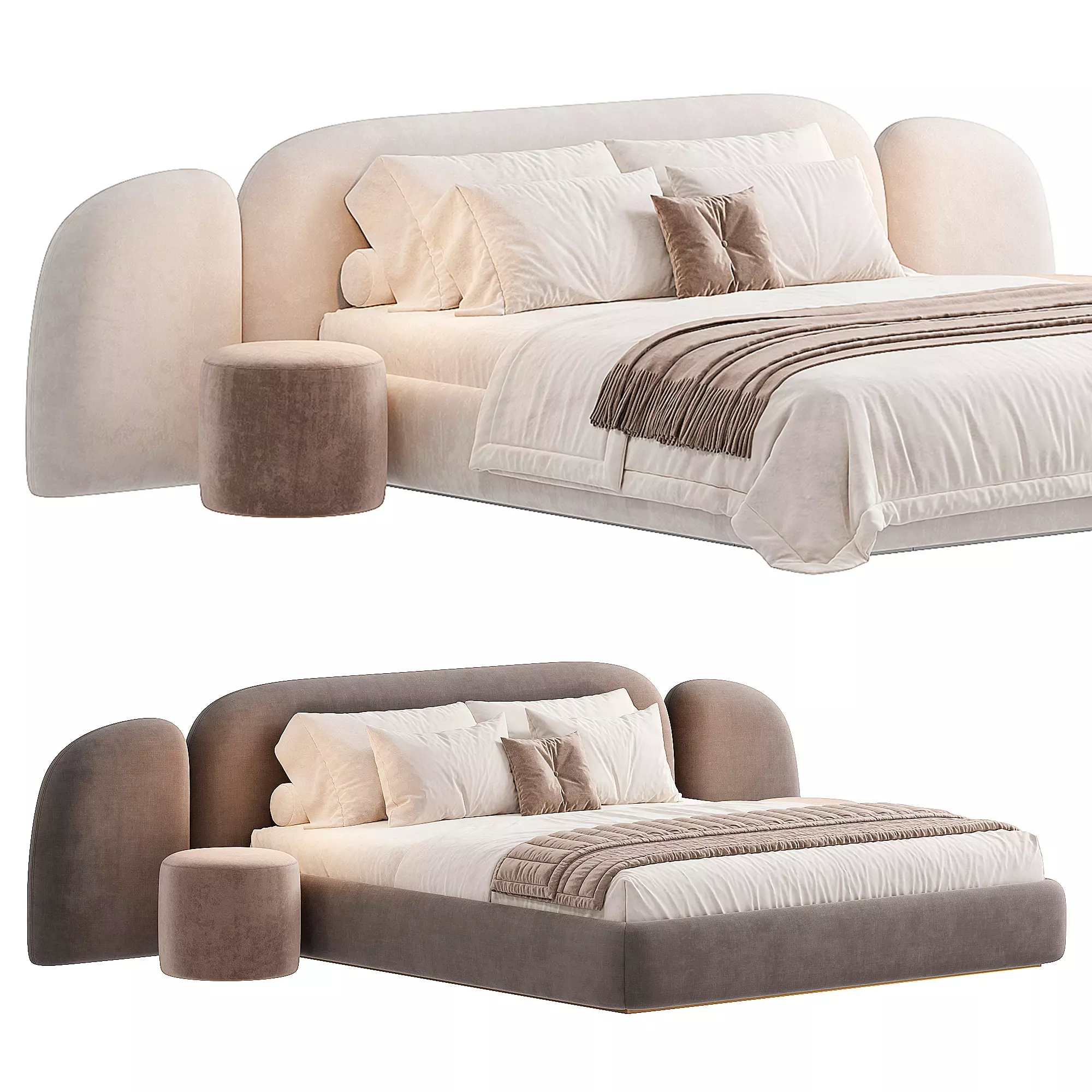 Vao bed Low-poly 3D model_0