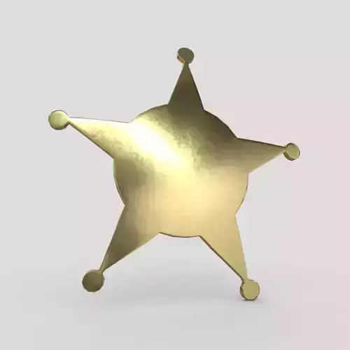Sheriff Badge 3 Low-poly 3D model