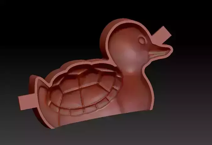 Cute duck mold 3D print model