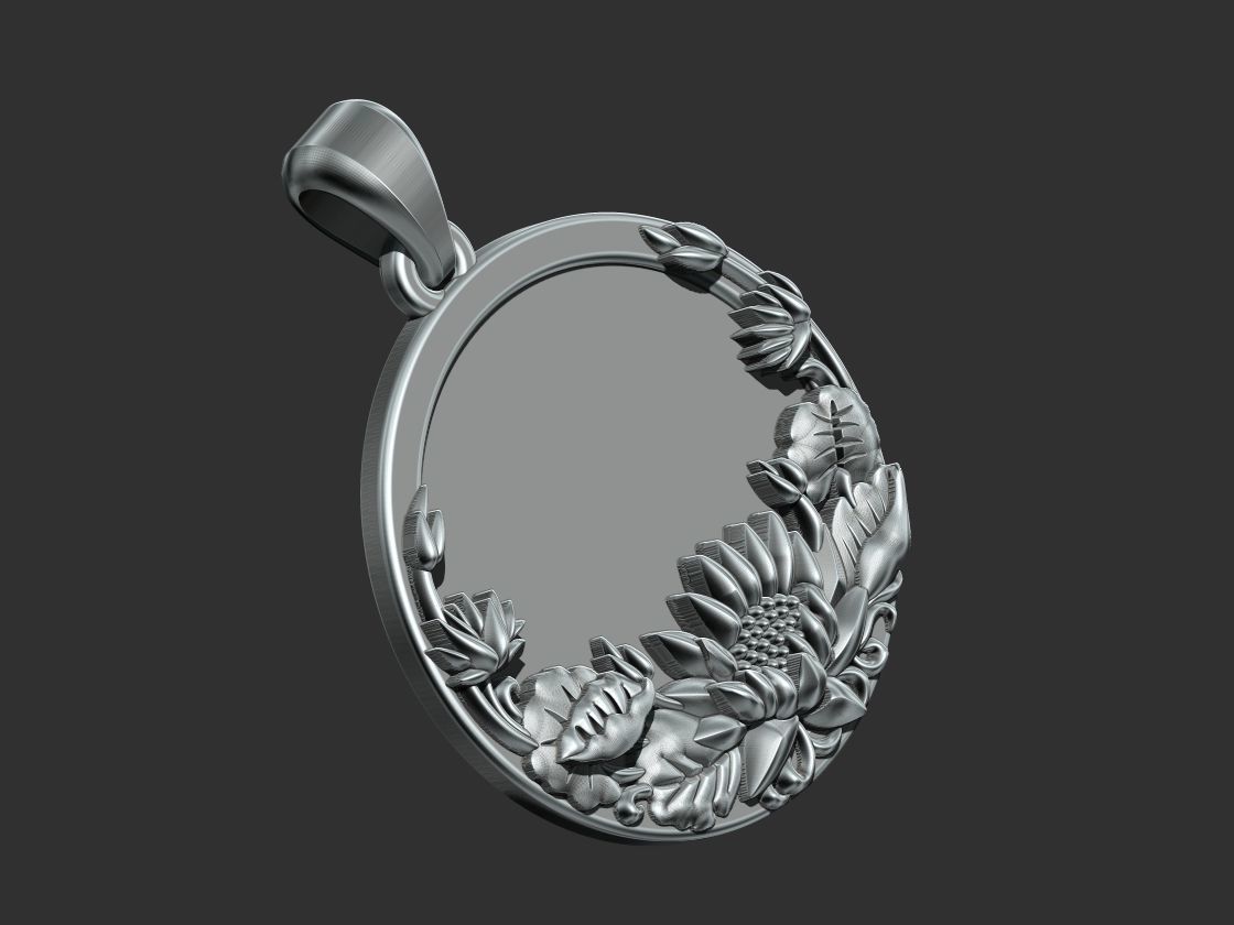 Lotus Flower Pendant 3D print model_10
