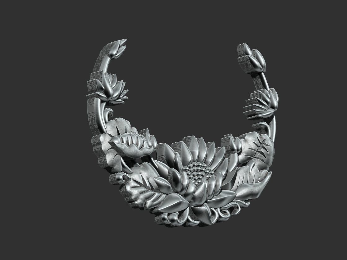 Lotus Flower Pendant 3D print model_16