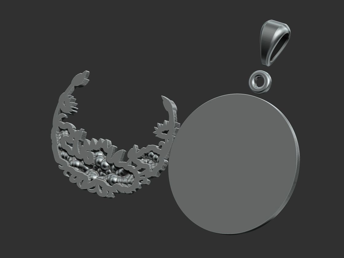 Lotus Flower Pendant 3D print model_6