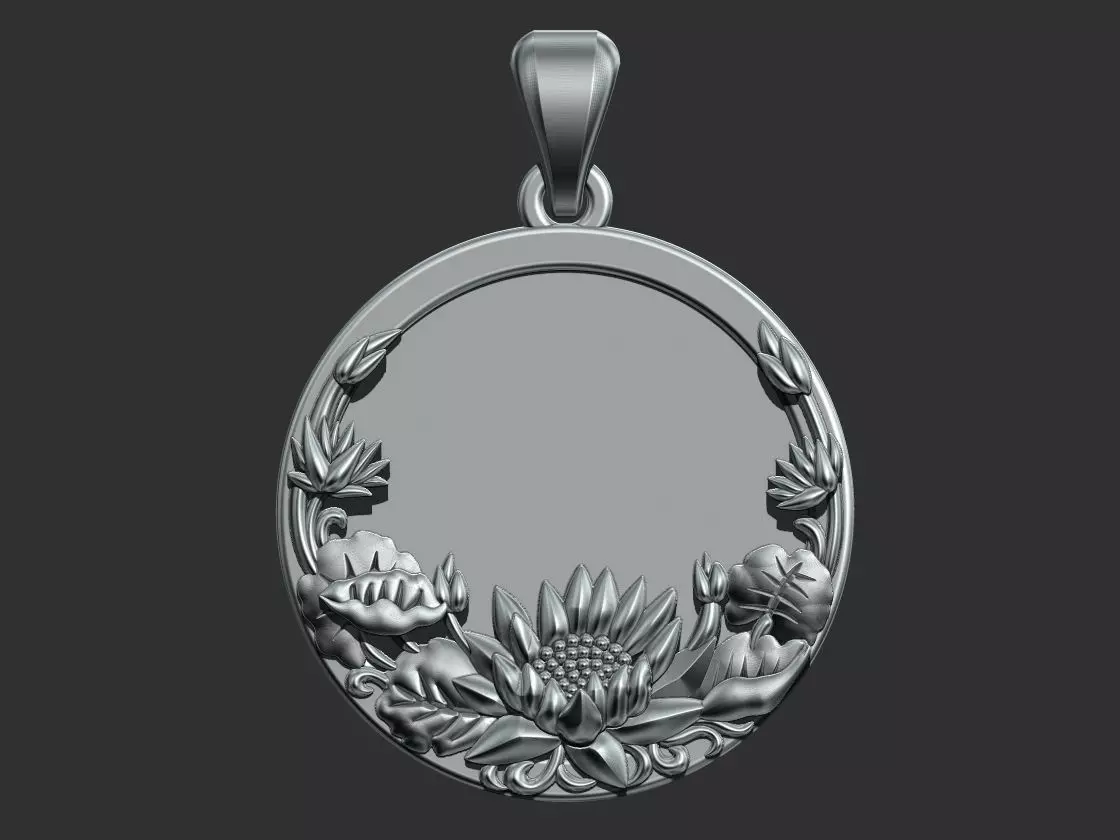 Lotus Flower Pendant 3D print model_0
