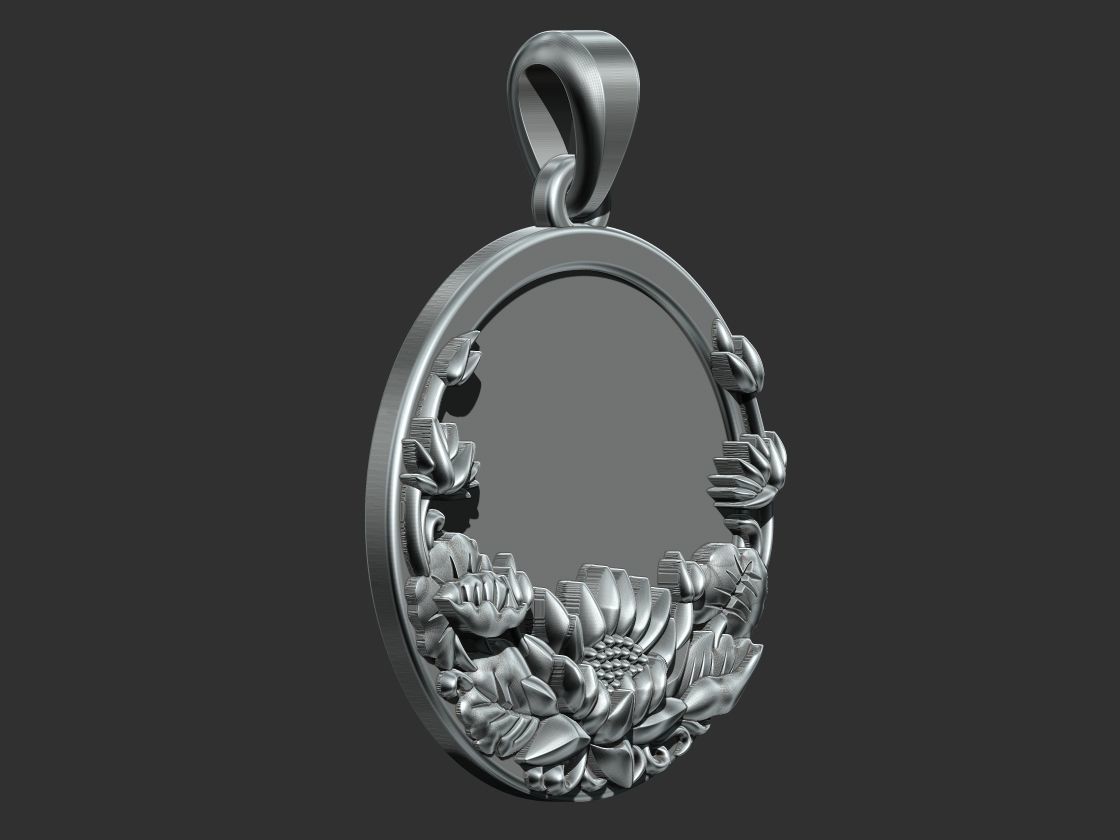 Lotus Flower Pendant 3D print model_2