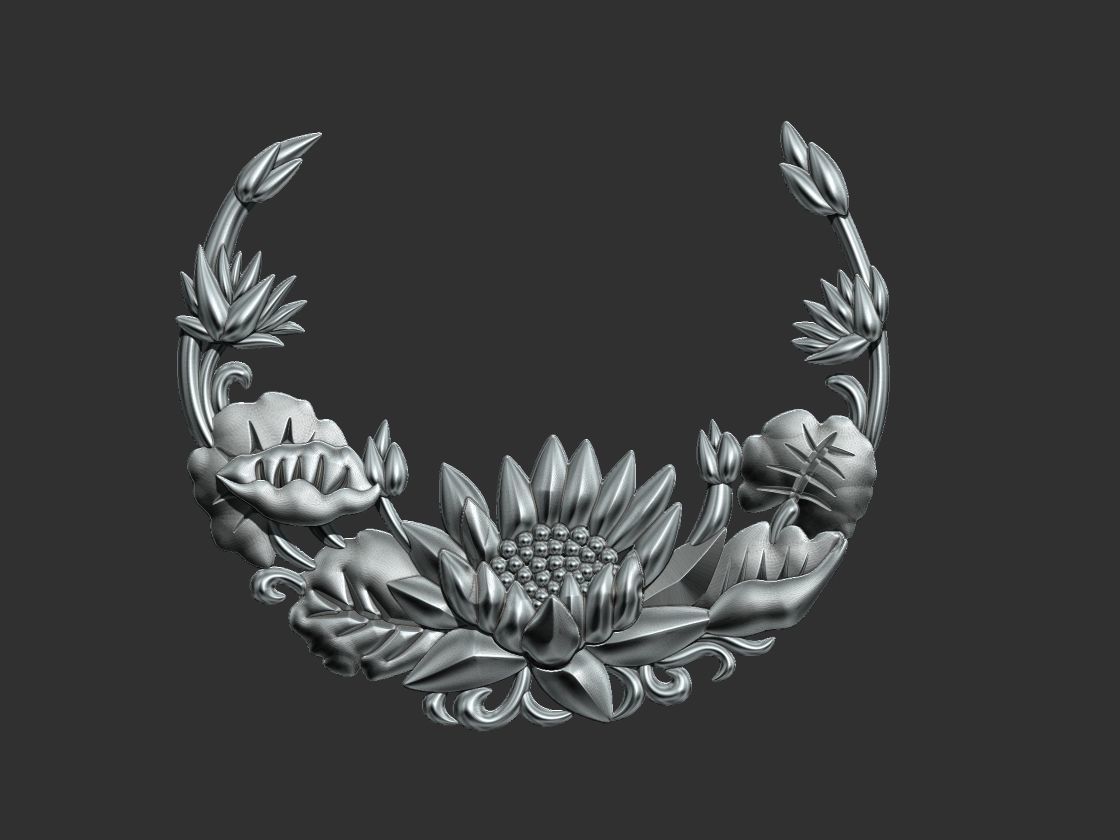 Lotus Flower Pendant 3D print model_12