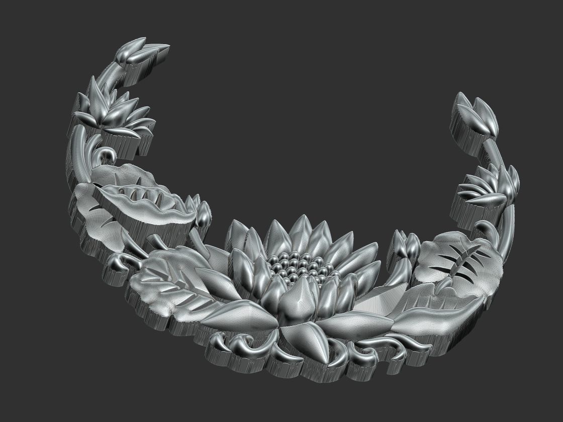 Lotus Flower Pendant 3D print model_14