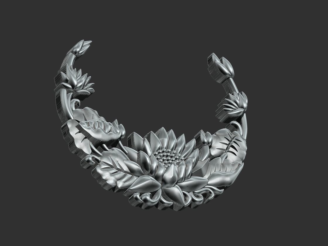 Lotus Flower Pendant 3D print model_13