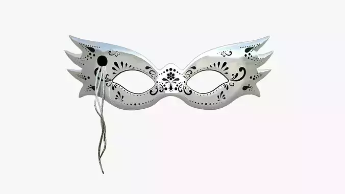 Carnival Mask B09 Black White - Costume Character Design Low-poly 3D model