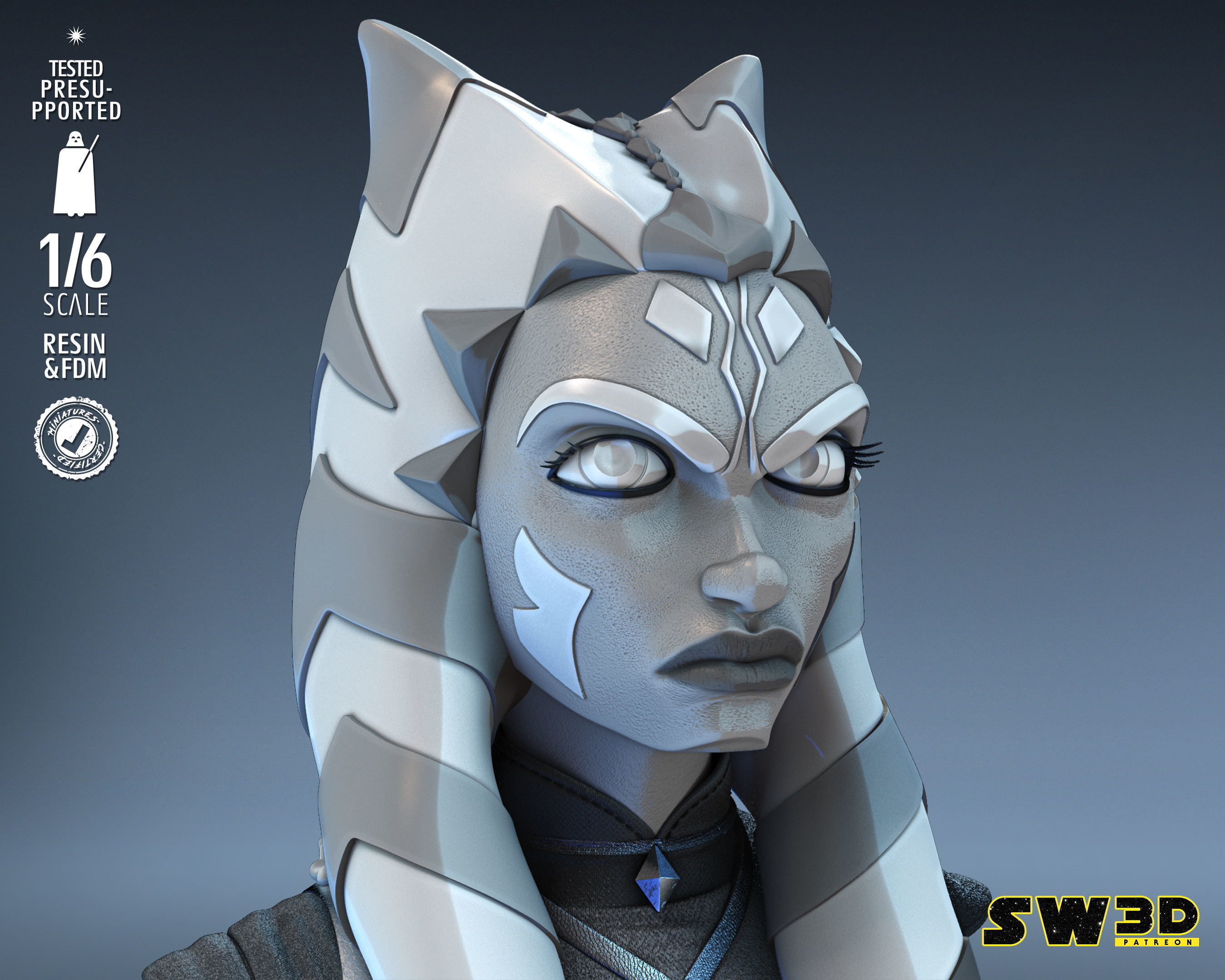 STAR WARS Ahsoka Tano Sculpture Tested for 3D printing 3D print model_30