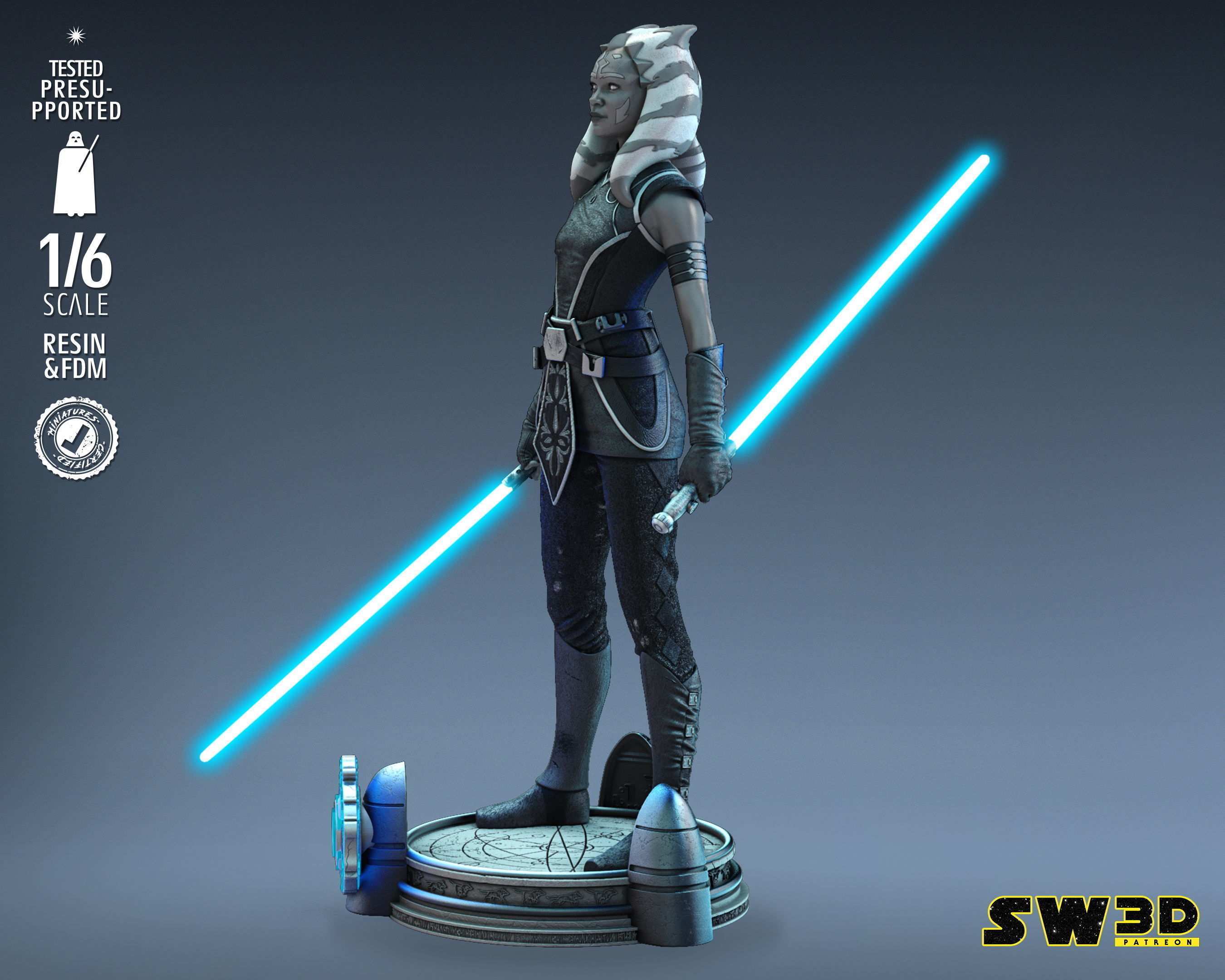 STAR WARS Ahsoka Tano Sculpture Tested for 3D printing 3D print model_3