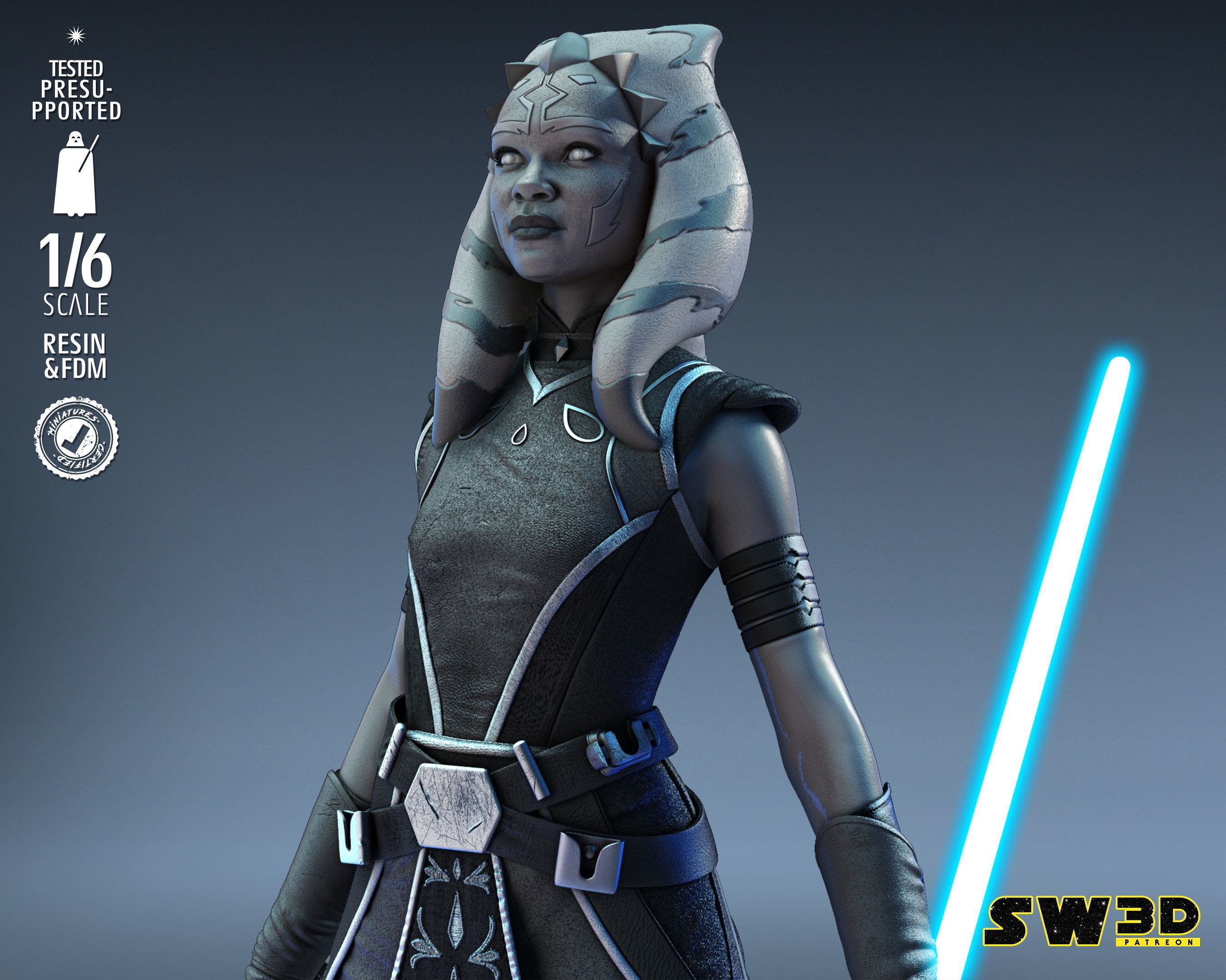 STAR WARS Ahsoka Tano Sculpture Tested for 3D printing 3D print model_27