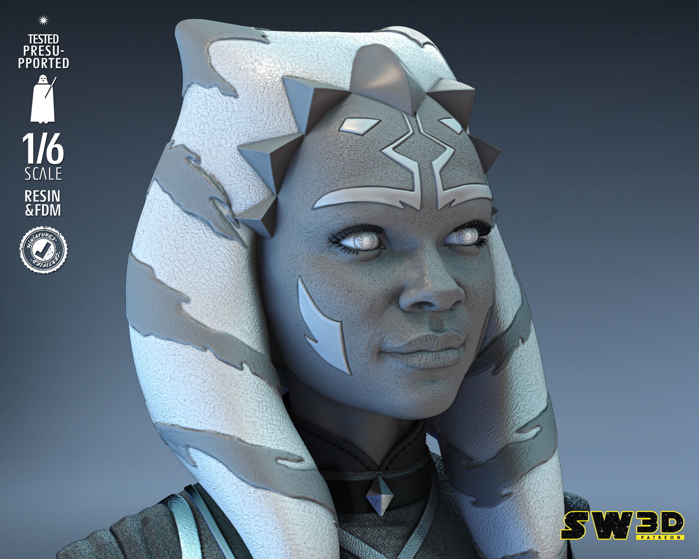 STAR WARS Ahsoka Tano Sculpture Tested for 3D printing 3D print model_32