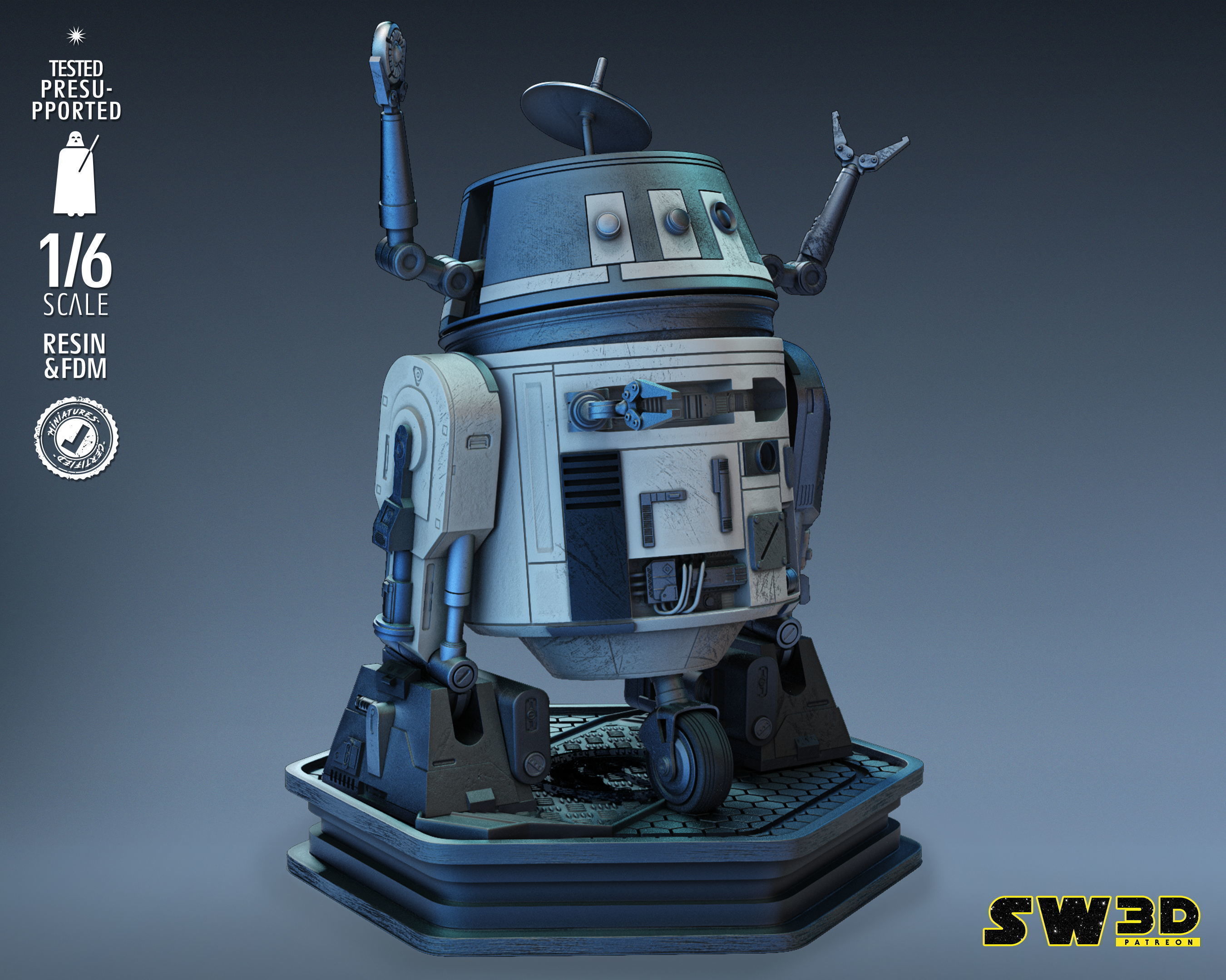 STAR WARS Chopper Sculpture Tested for 3D printing 3D print model_44