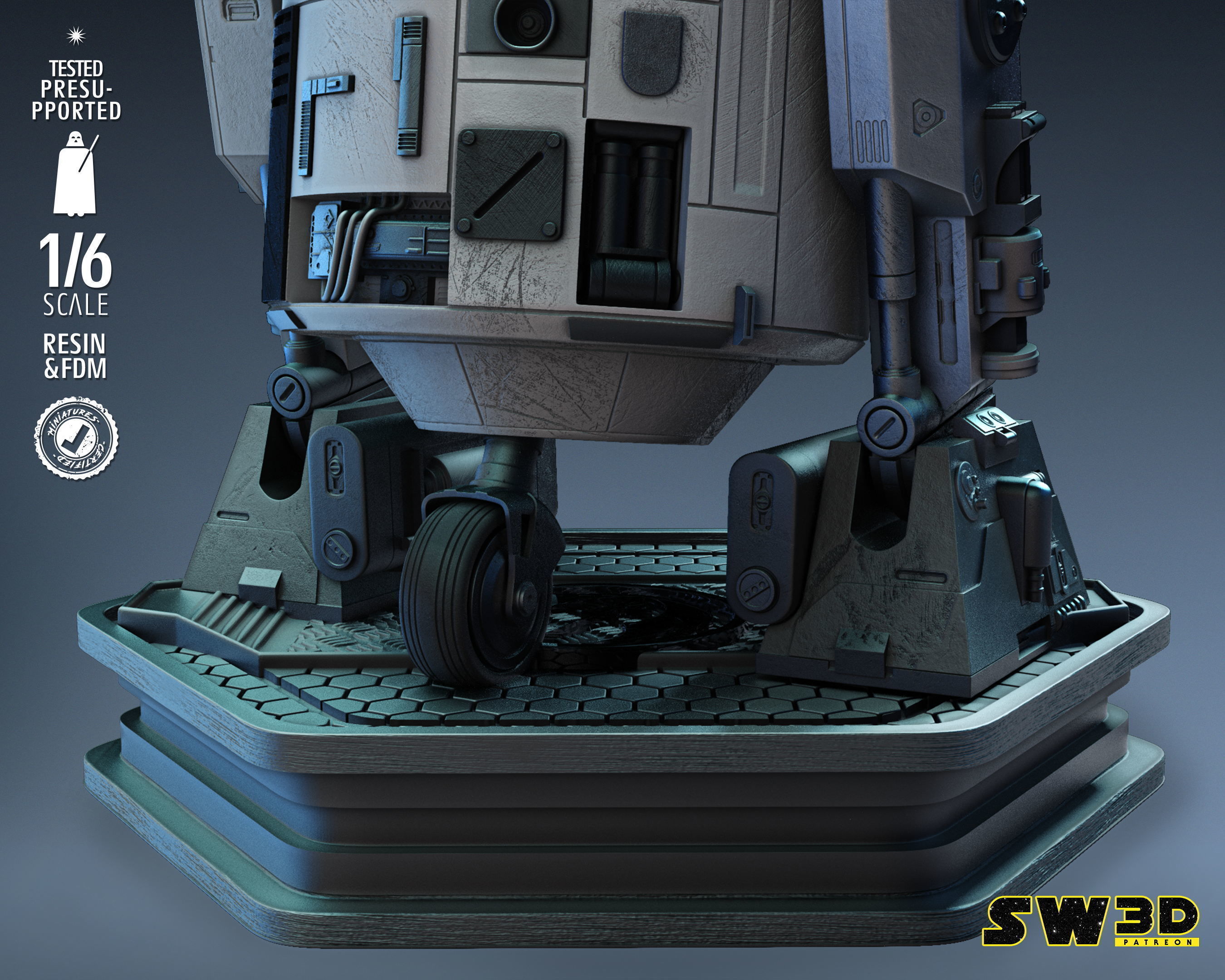STAR WARS Chopper Sculpture Tested for 3D printing 3D print model_48