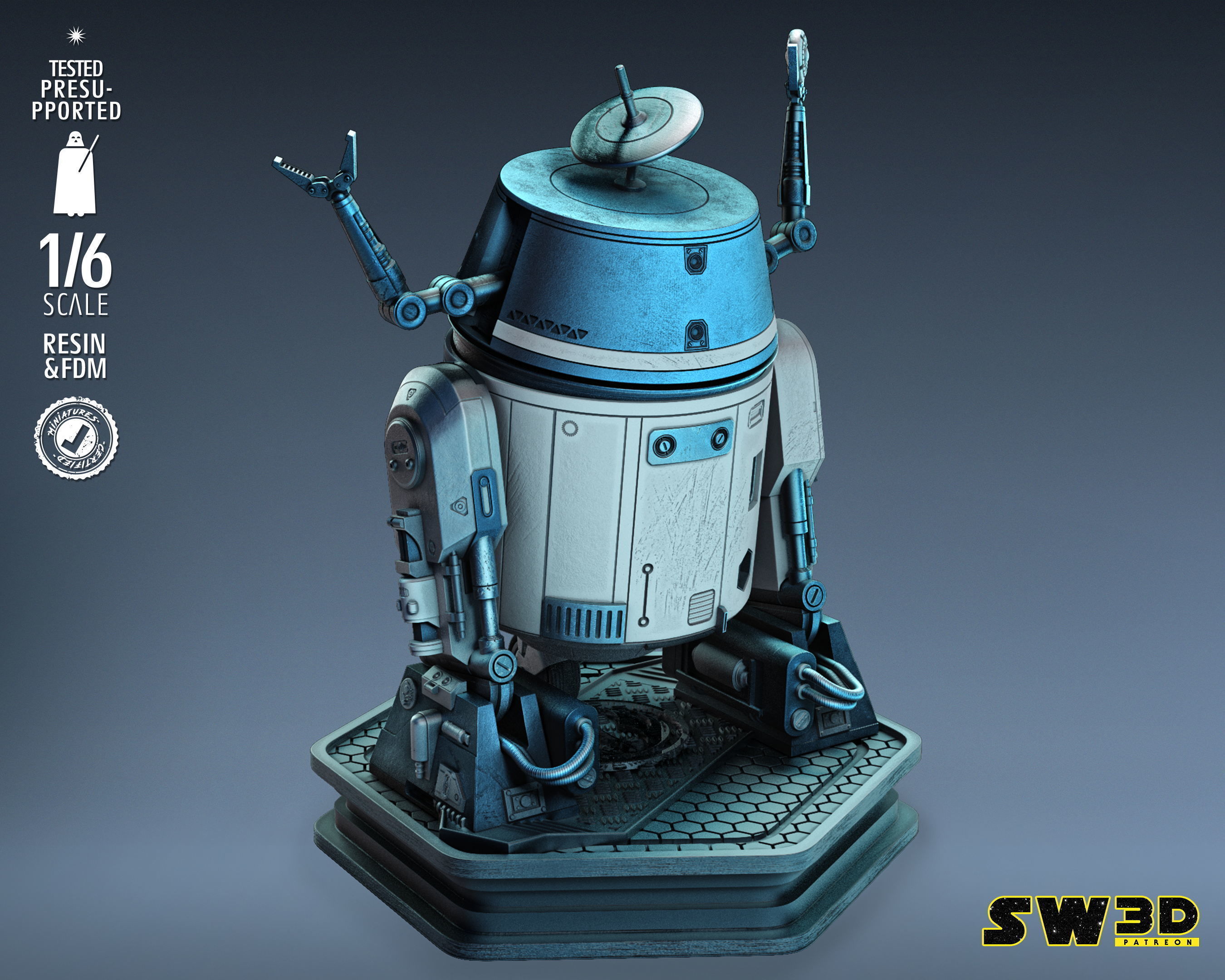 STAR WARS Chopper Sculpture Tested for 3D printing 3D print model_3
