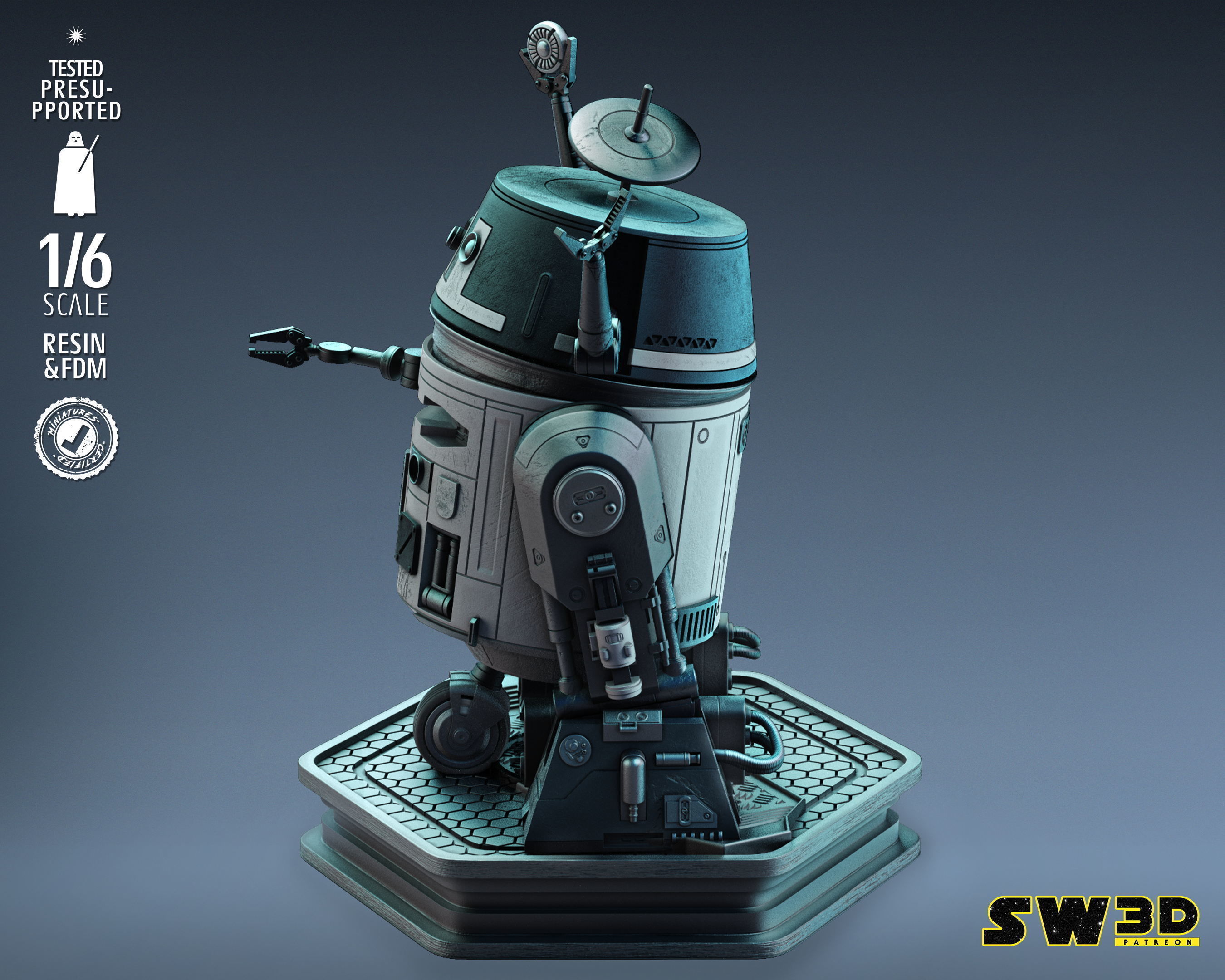 STAR WARS Chopper Sculpture Tested for 3D printing 3D print model_4