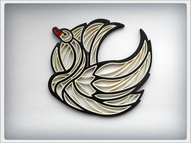 Quilling Swan Free 3D print model