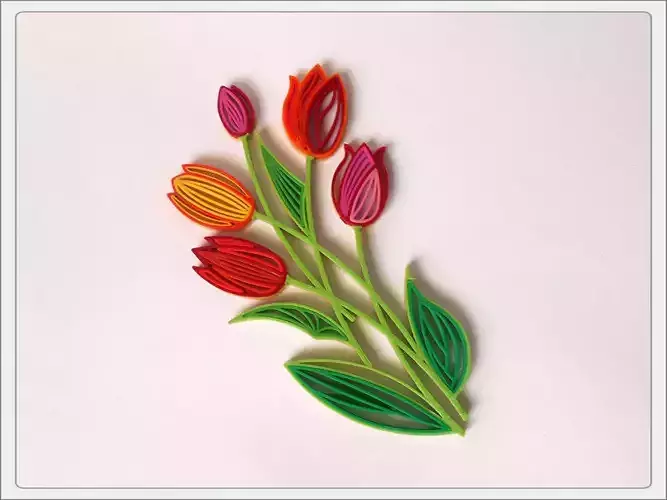 Quilling Tulips Free 3D print model