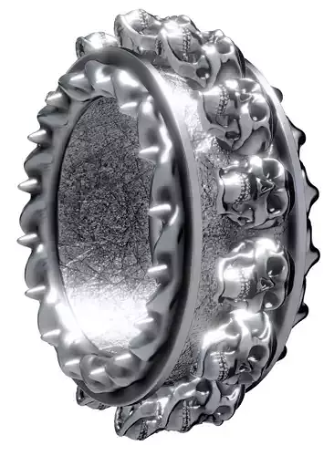 Gold Skull Ring Metal Rock Horror Movie Fan 2023