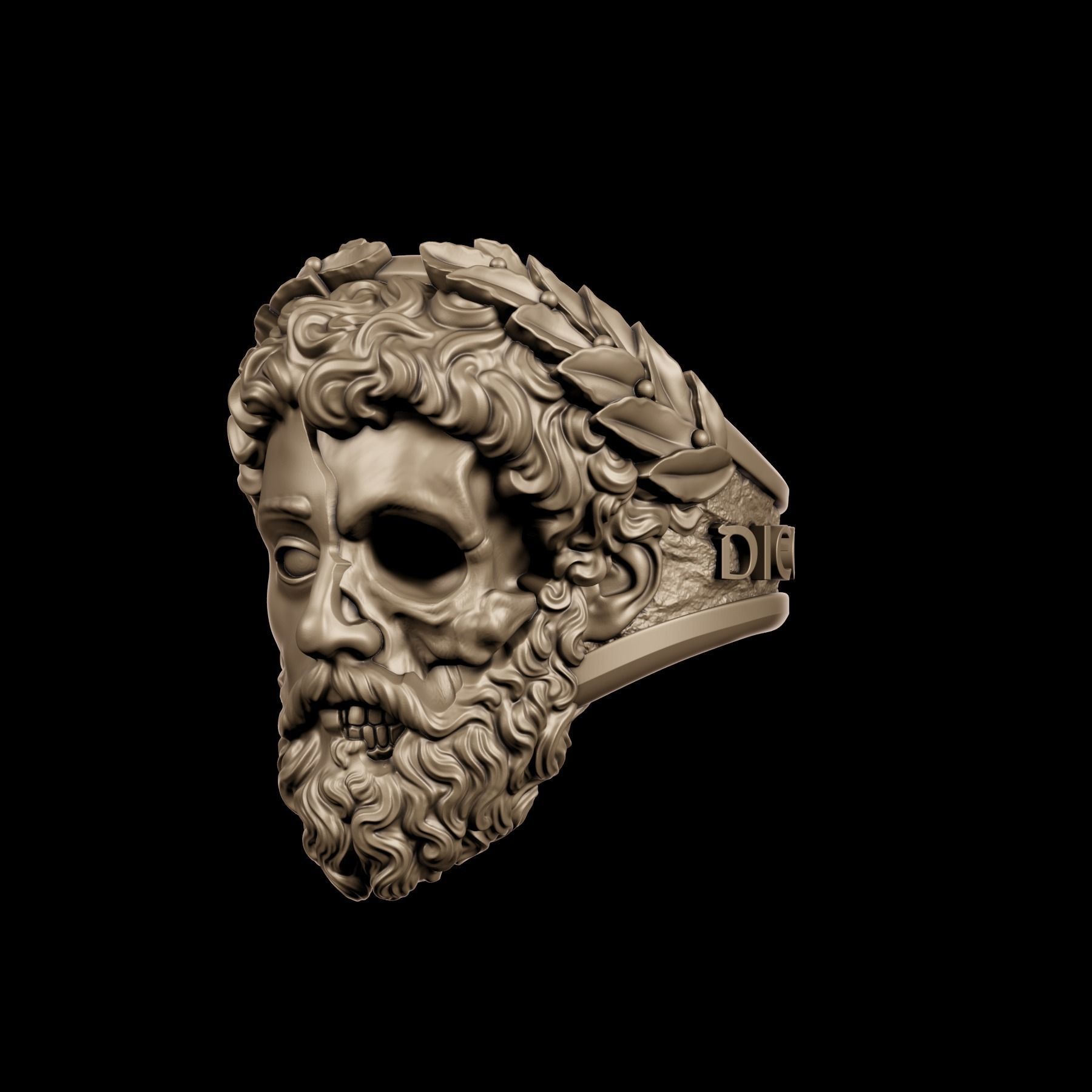 Carpe Diem Ring 3D print model_6