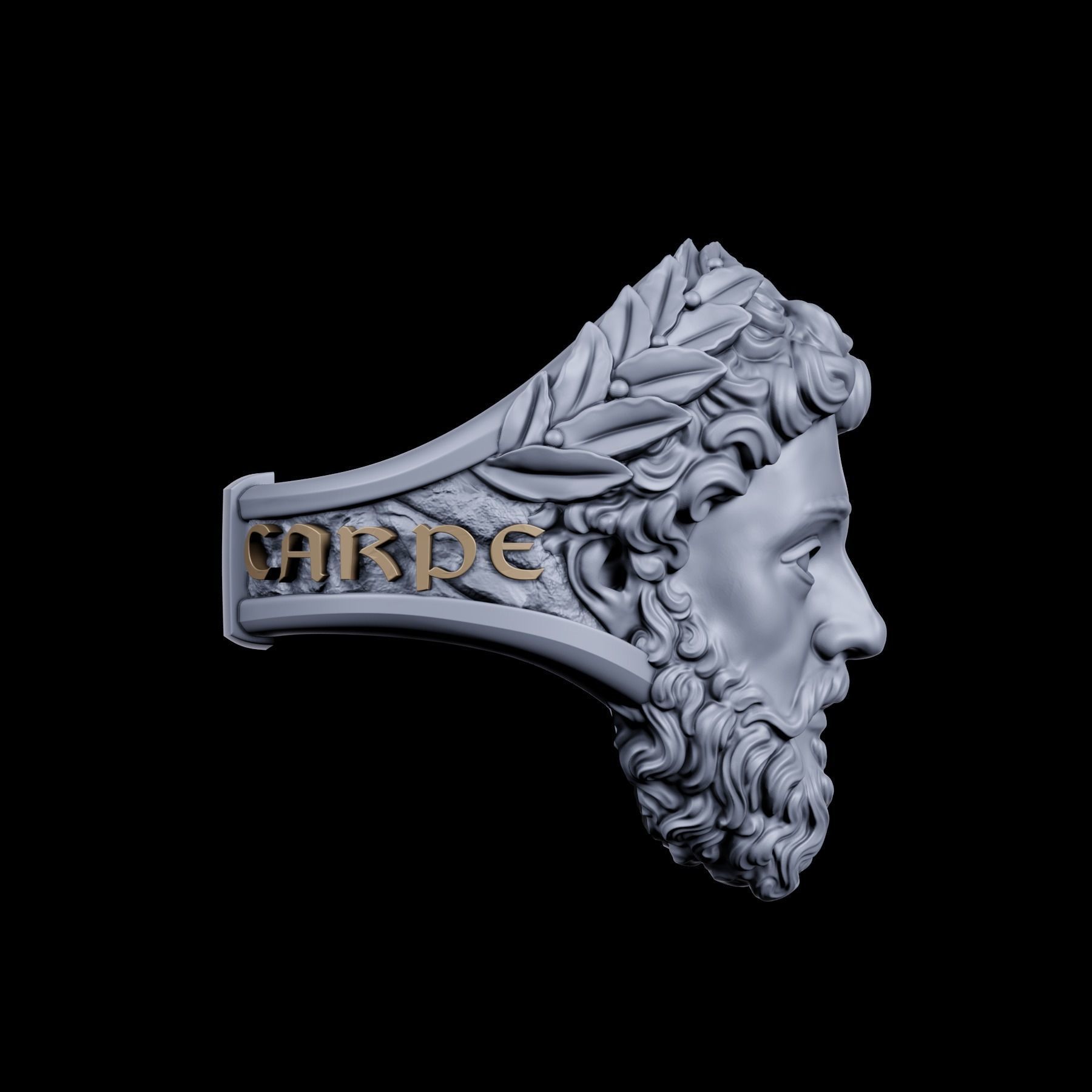 Carpe Diem Ring 3D print model_2