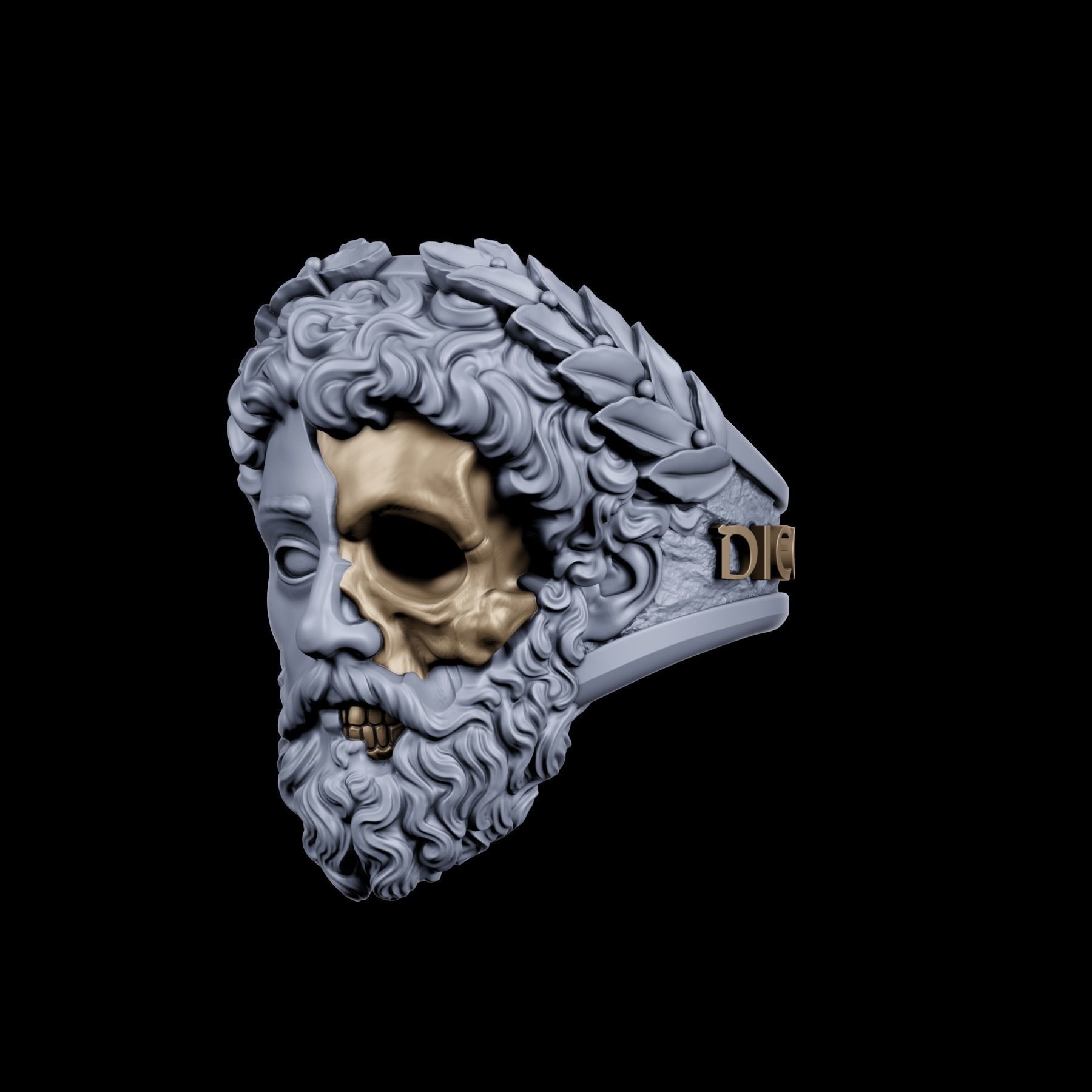 Carpe Diem Ring 3D print model_7