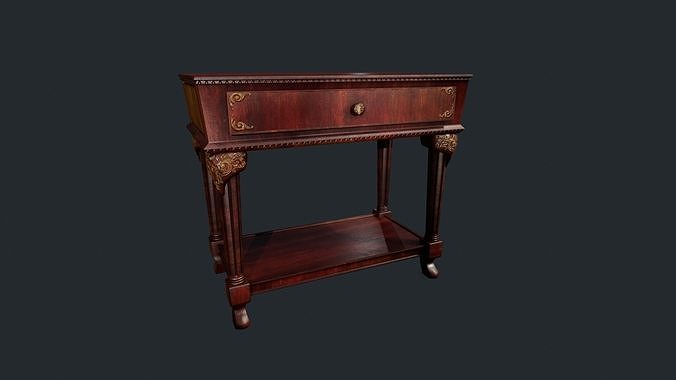 Traditional  Vintage Table Low-poly 3D model