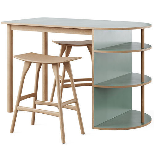 Osso counter stool and bar table Quillan by LA REDOUTE 3D model