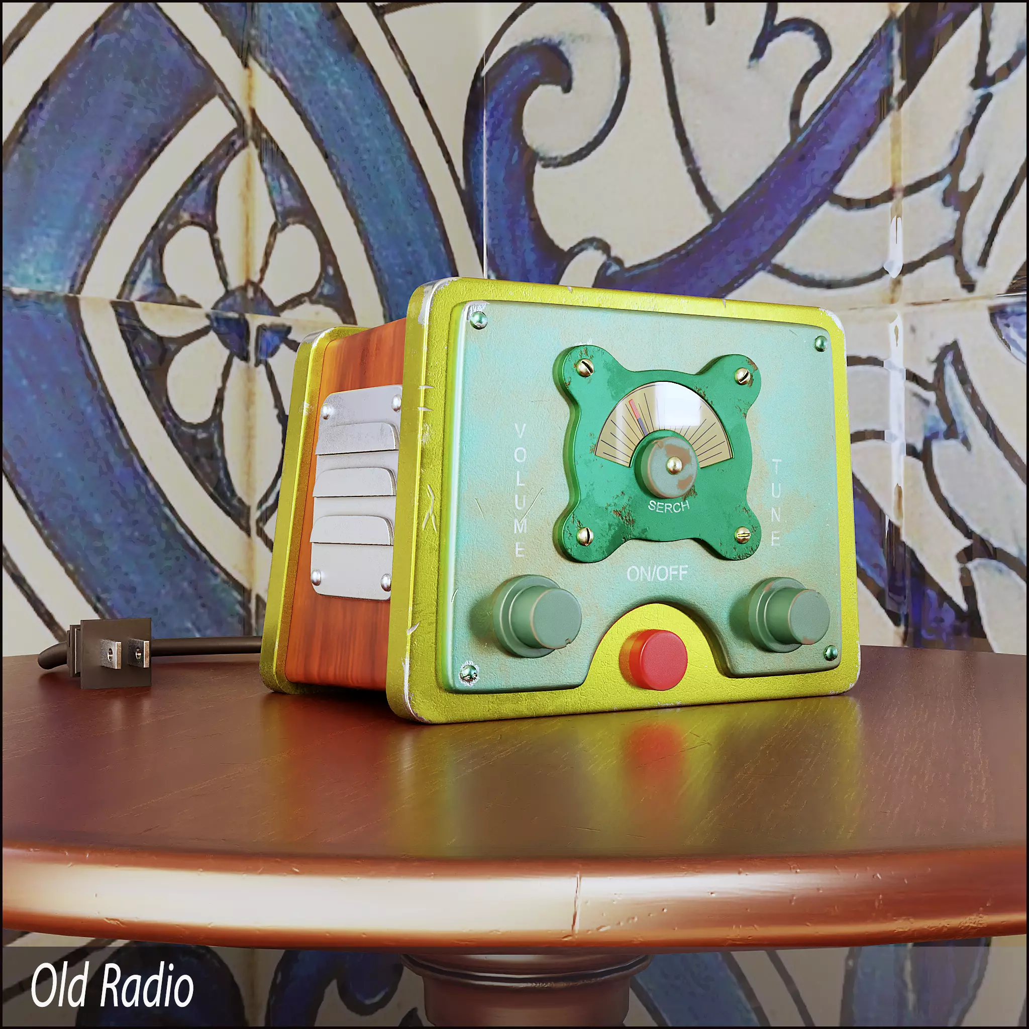 Radio Low-poly 3D model_0
