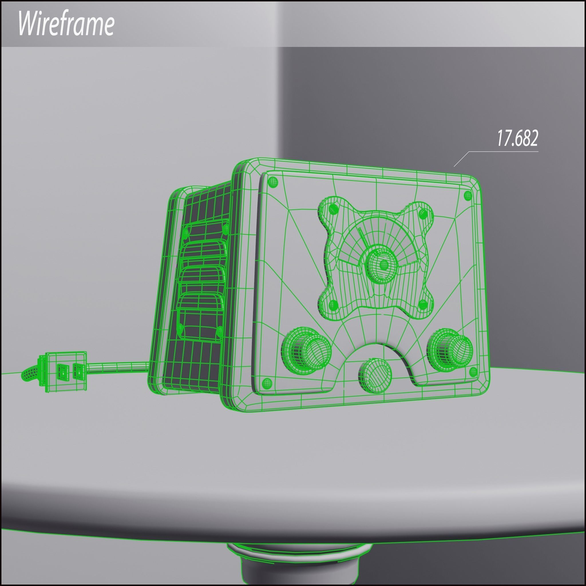 Radio Low-poly 3D model_2