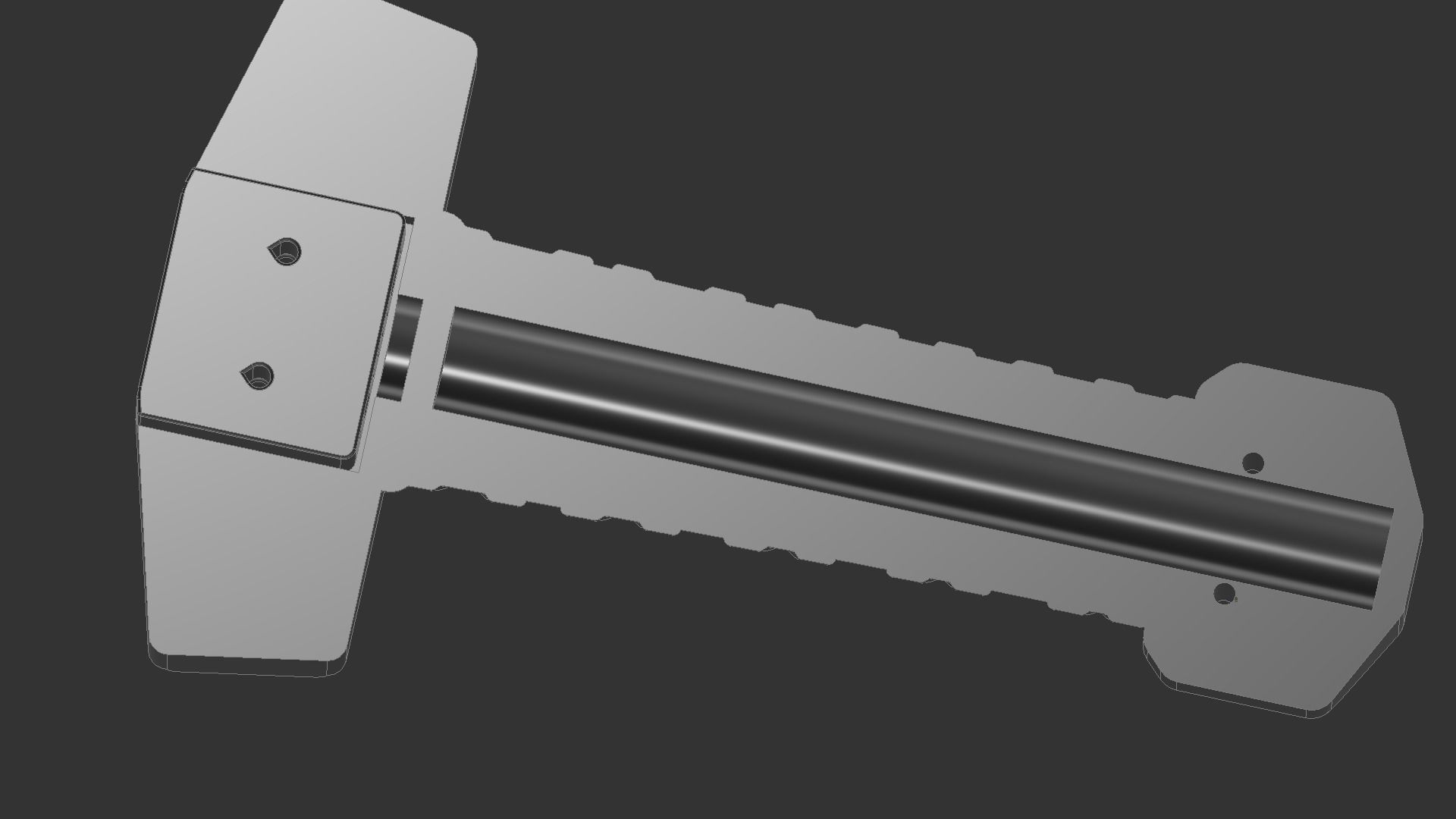 Mjolnir-Inspired Flogger Handle 3D Printable Model STL 3D print model_2