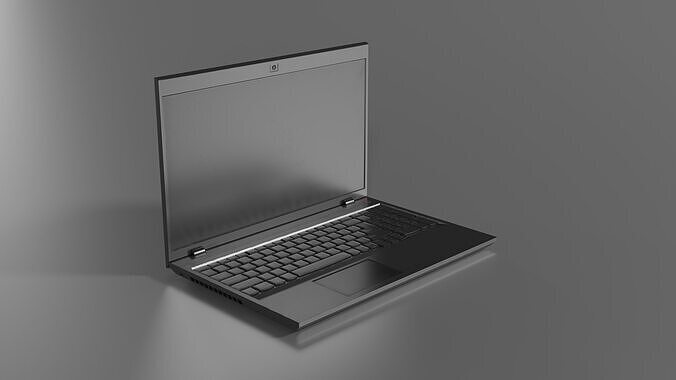 Old Laptop Low-poly 3D model