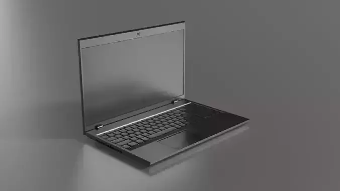 Old Laptop Low-poly 3D model