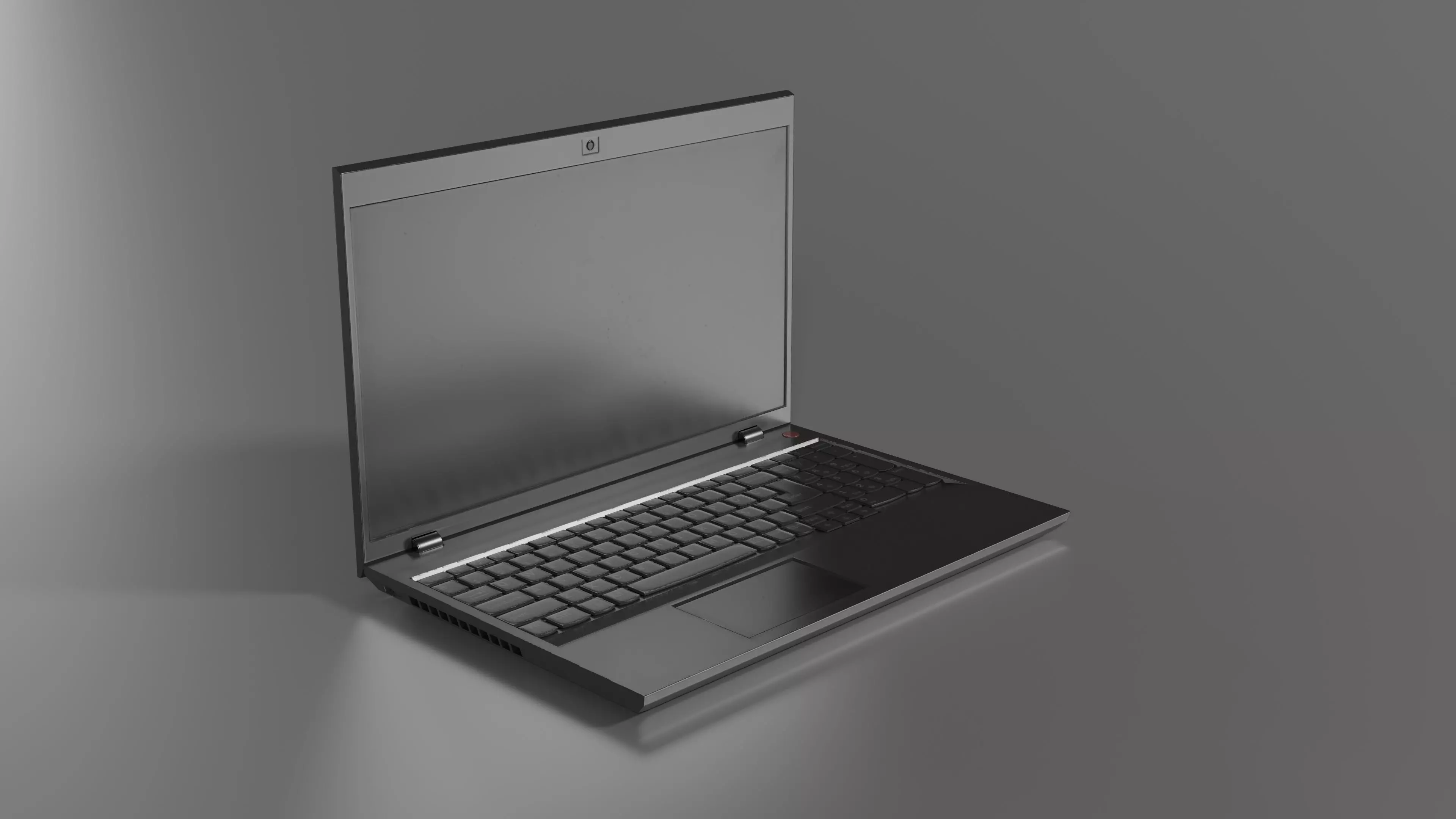 Old Laptop Low-poly 3D model_0