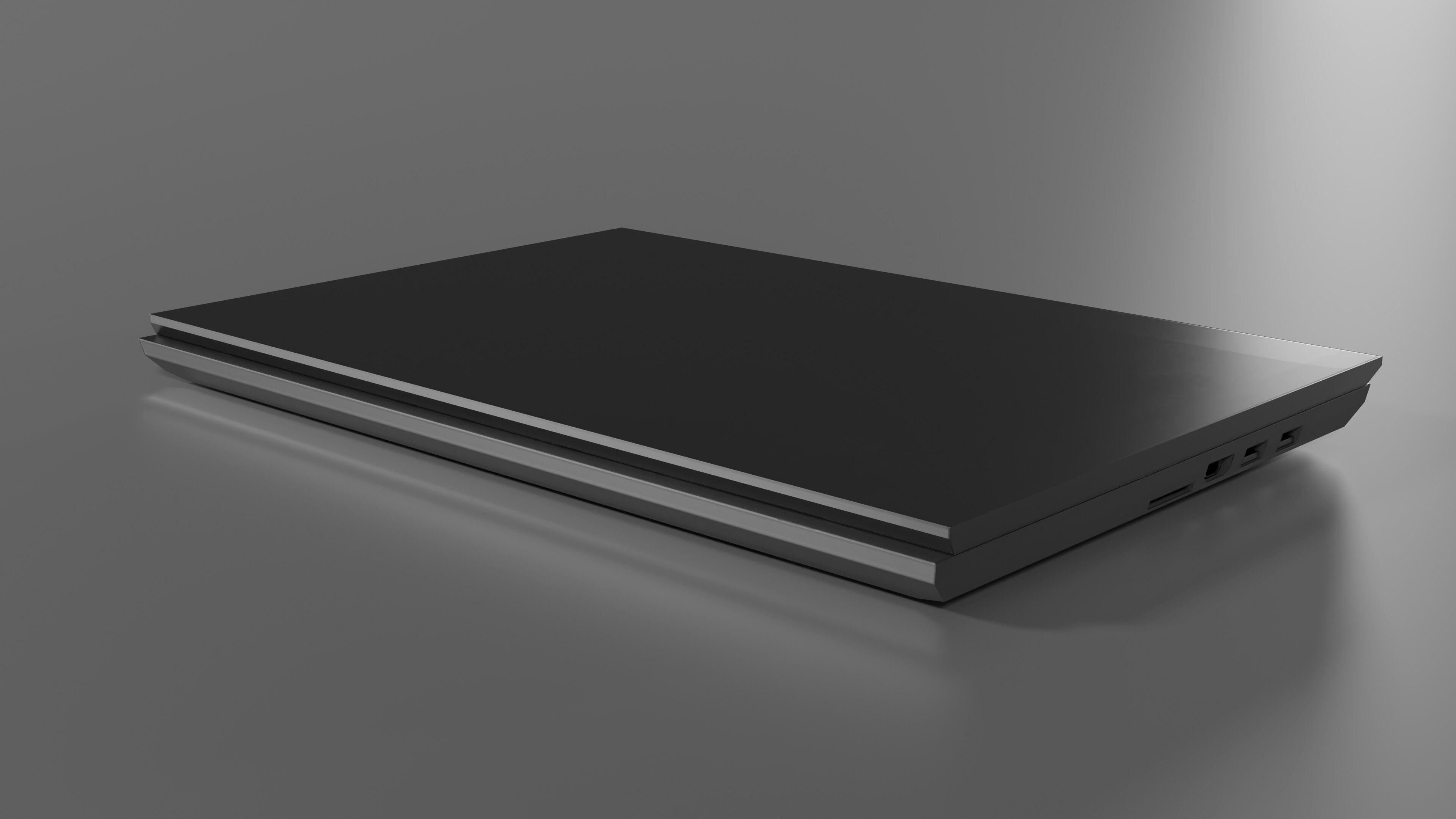 Old Laptop Low-poly 3D model_5