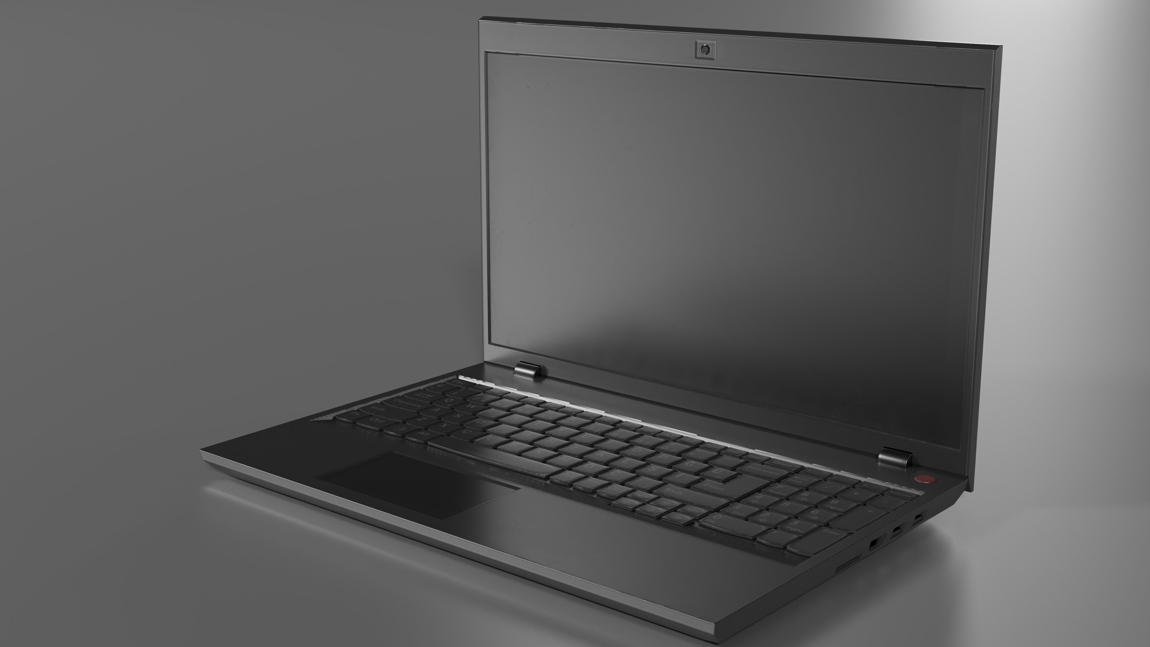 Old Laptop Low-poly 3D model_2