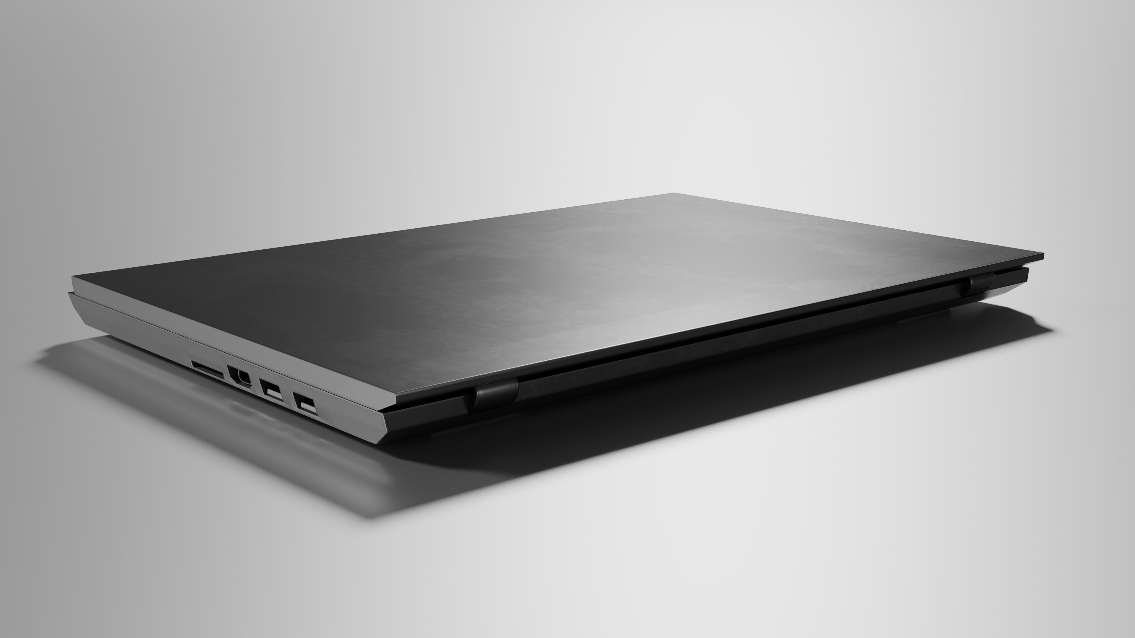 Old Laptop Low-poly 3D model_6