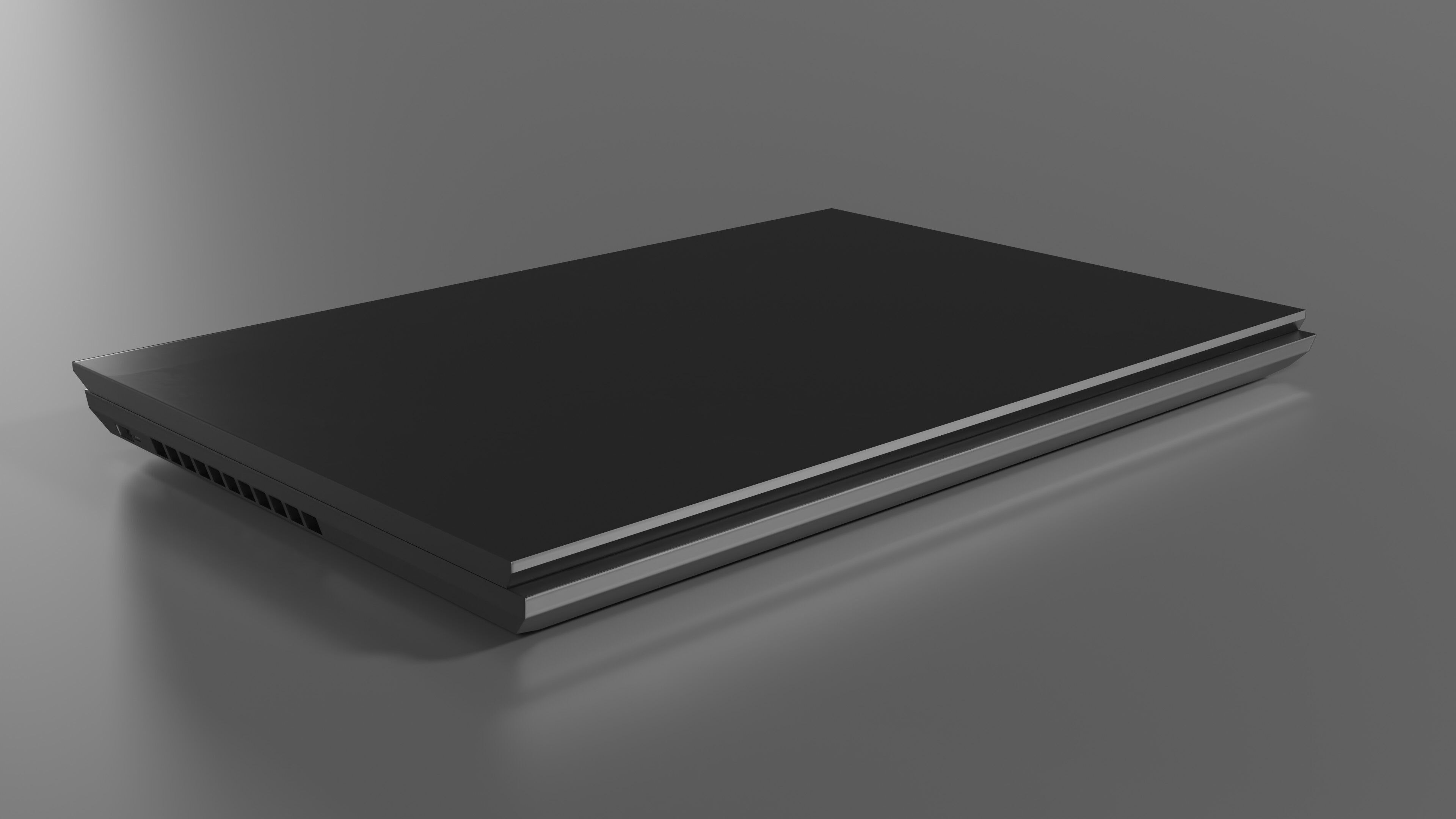 Old Laptop Low-poly 3D model_4