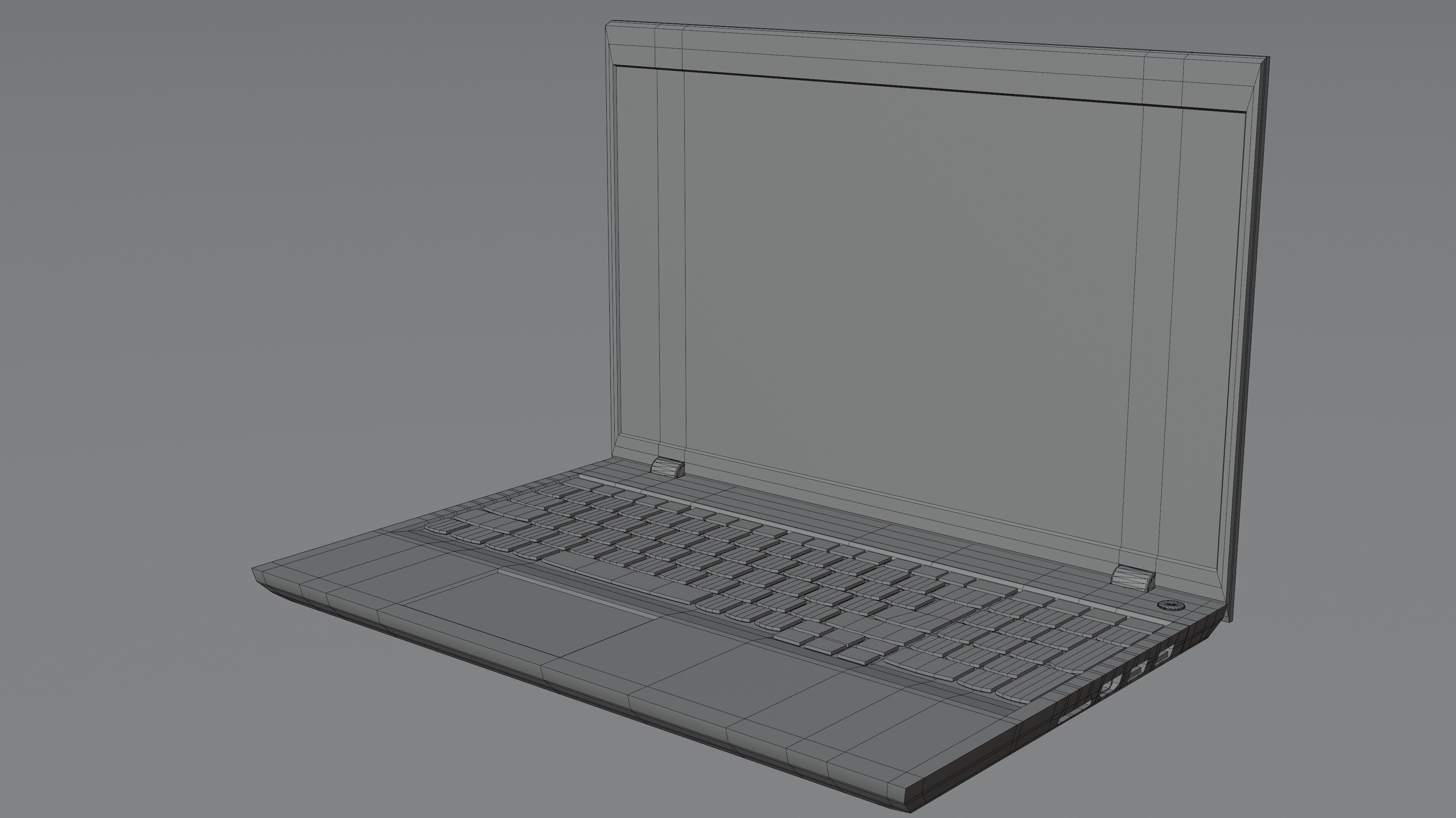 Old Laptop Low-poly 3D model_8