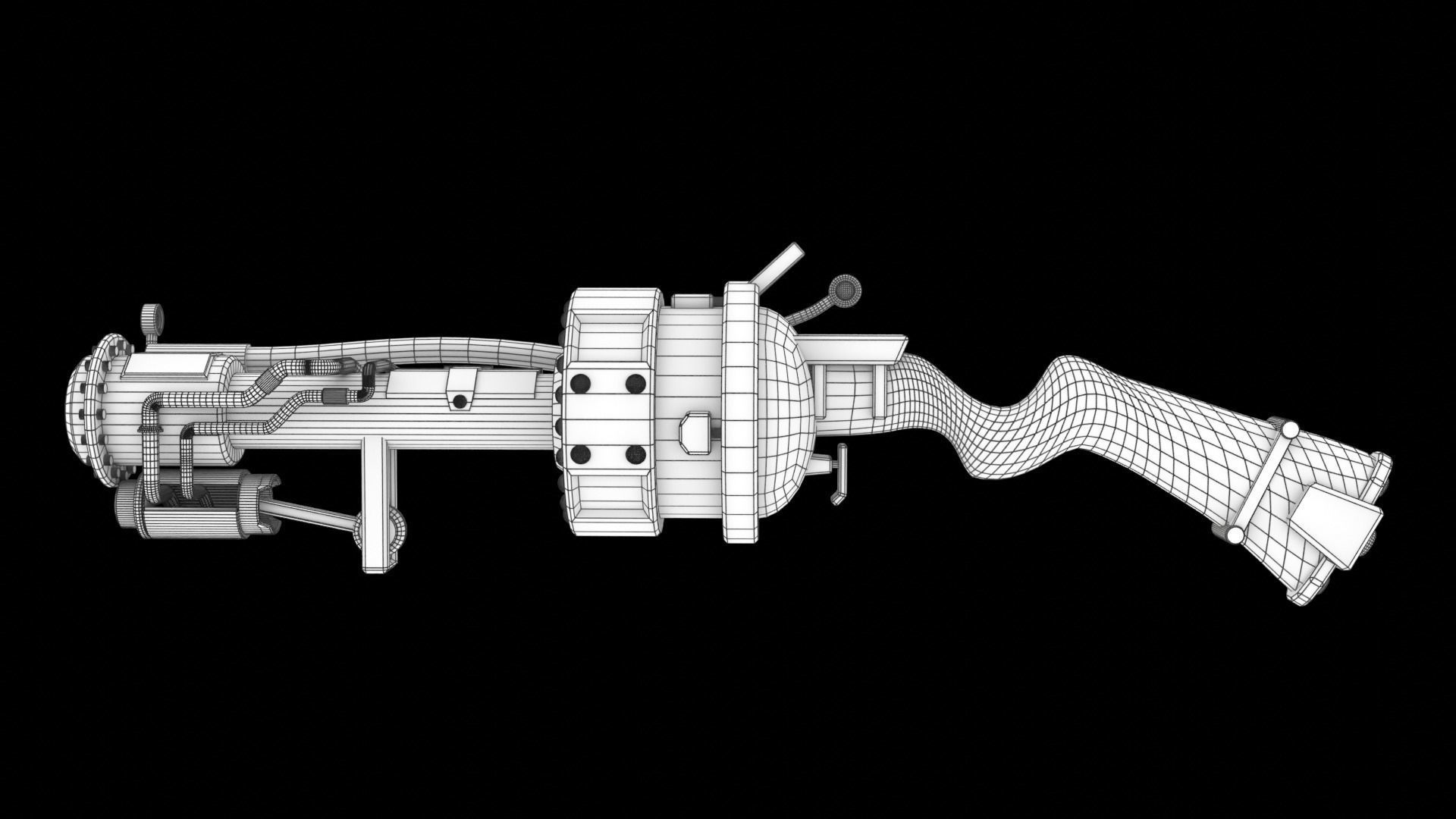 Alien Pulse Rifle Free low-poly 3D model_4