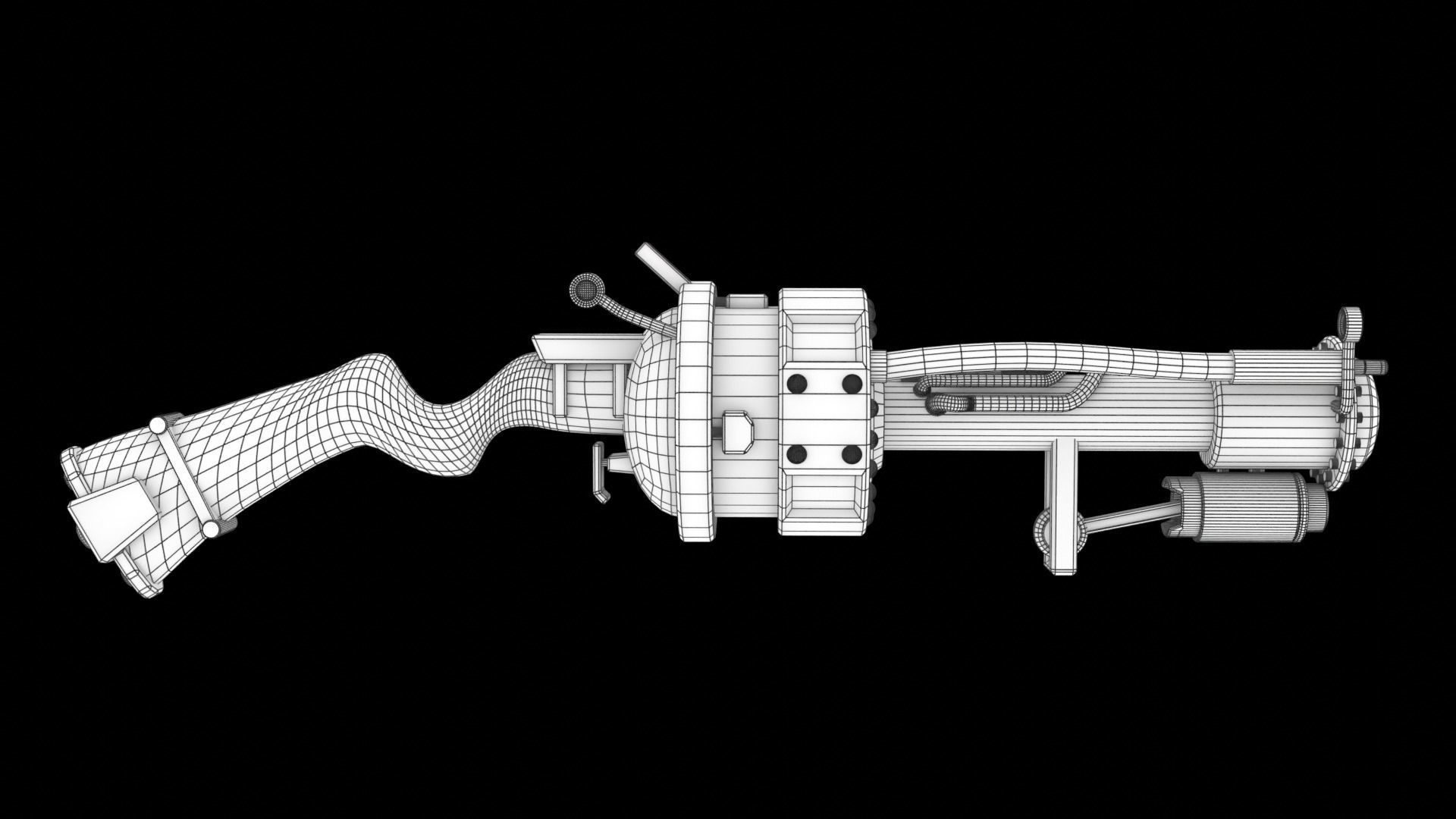 Alien Pulse Rifle Free low-poly 3D model_5