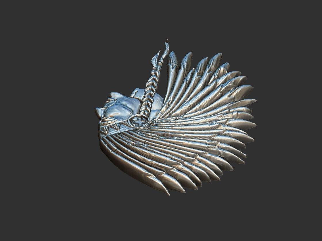 Indian Profile Pendant 3D print model_9
