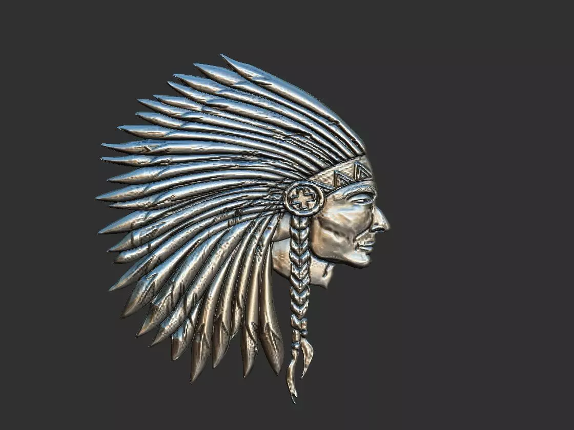 Indian Profile Pendant 3D print model_0